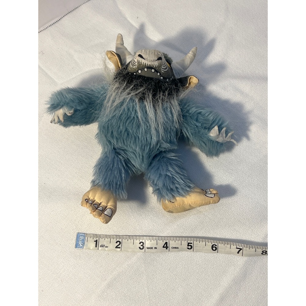Warner Bros Creature Plush Toy Blue‎ Fuzzy Monster Horns Stuffed Animal - Picture 5 of 6